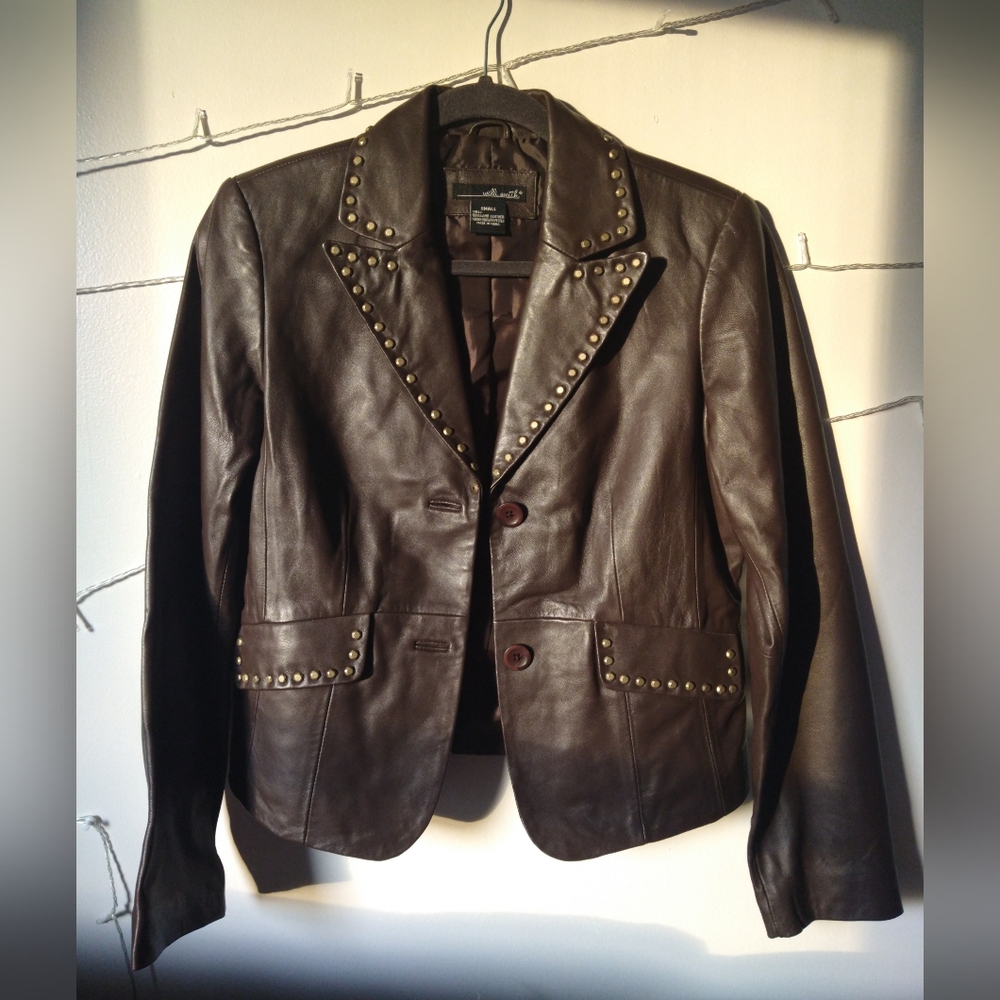 Vintage Willi Smith 100% Soft Lamb Leather Jacket Biker Grunge 90s Y2K